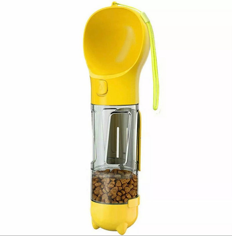 Pet 4 in1 Feeder Puppy Dog Cat Water Bottle Cup Travel Pooper Scooper Outdoor