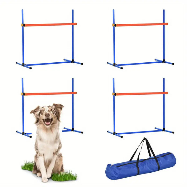 YES4PETS Portable Dog Puppy Training Practice Weave Poles Agility Post Exercise Tunnel Jump Tyre Set