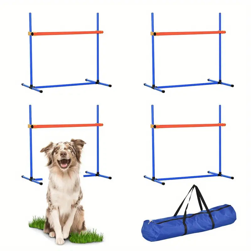 YES4PETS Portable Dog Puppy Training Practice Weave Poles Agility Post Exercise Tunnel Jump Tyre Set