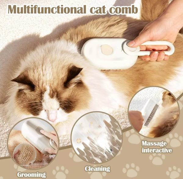 3 in 1 Cat Steam Brush Pet Grooming Dog Brush Electric Spray Massage Steamy AU