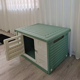 YES4PETS Small Plastic Pet Dog Puppy Cat House Kennel With Door Green