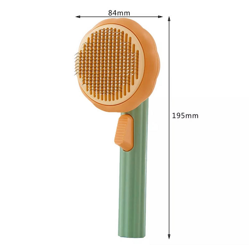 Pumpkin Pet Cleaning Brush Dog Cat Tangled Hair Removal (Orange Yellow)