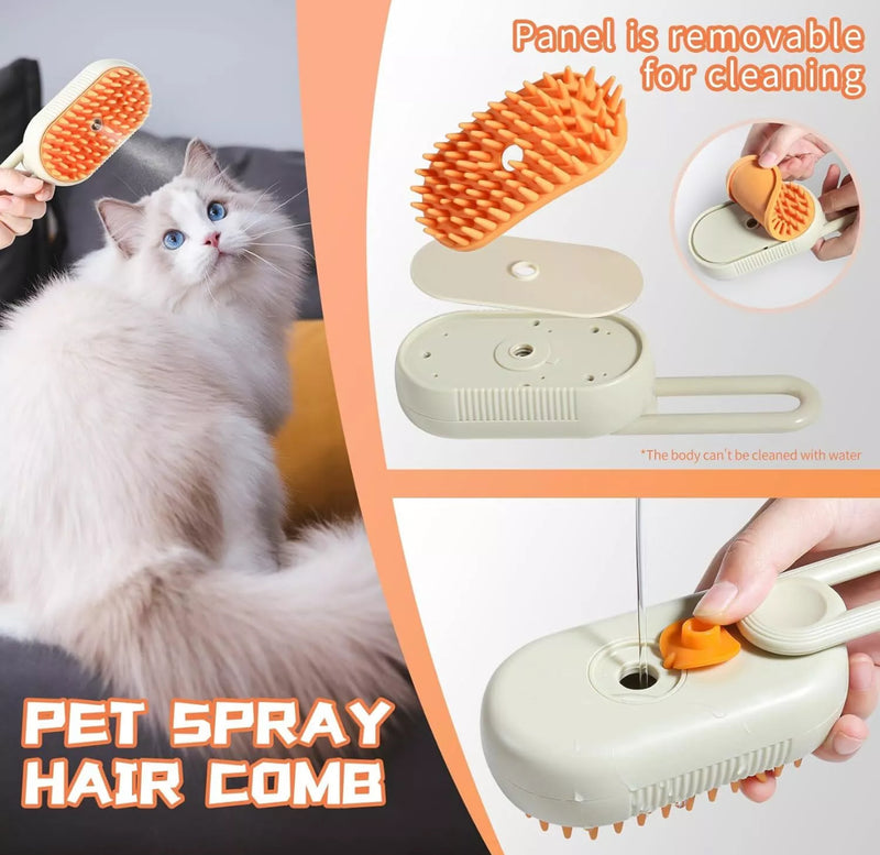 3 in 1 Cat Steam Brush Pet Grooming Dog Brush Electric Spray Massage Steamy AU