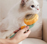 Pumpkin Pet Cleaning Brush Dog Cat Tangled Hair Removal (Orange Yellow)