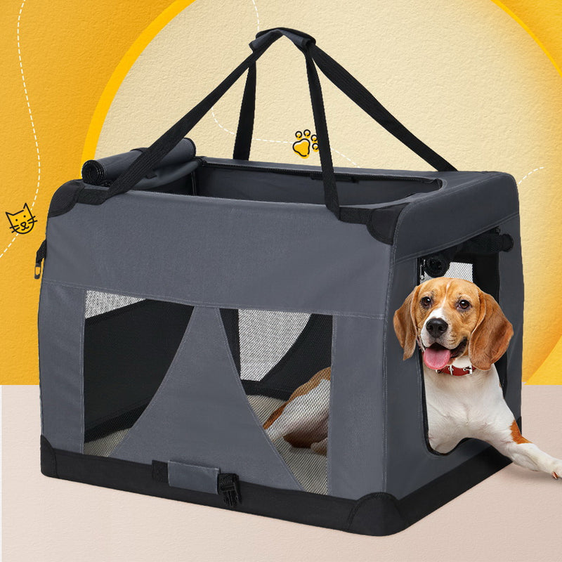 i.Pet Pet Carrier Soft Crate Dog Cat Travel 121x80CM Portable Foldable Car 4XL