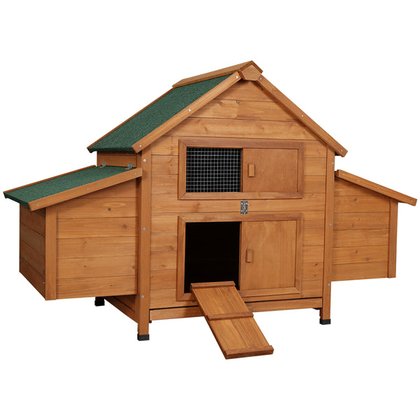 i.Pet Chicken Coop Rabbit Hutch 150cm x 68cm x 96cm Large House Run Cage Wooden Outdoor Pet Enclosure