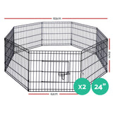 i.Pet 2x24" 8 Panel Dog Playpen Pet Fence Exercise Cage Enclosure Play Pen