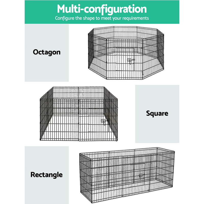 i.Pet 30" 8 Panel Dog Playpen Pet Fence Exercise Cage Enclosure Play Pen