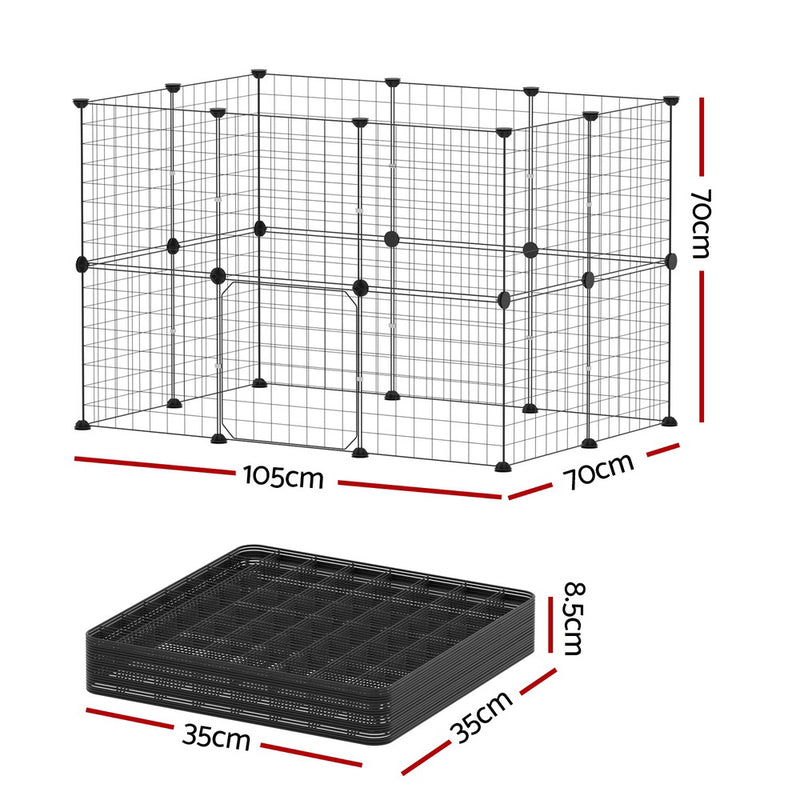 i.Pet Pet Dog Playpen Enclosure Cage 20 Panel Puppy Fence Play Pen Foldable Metal