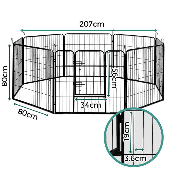 i.Pet 32" 8 Panel Dog Playpen Pet Exercise Cage Enclosure Fence Play Pen