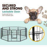 i.Pet 32" 8 Panel Dog Playpen Pet Exercise Cage Enclosure Fence Play Pen