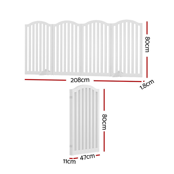 i.Pet Dog Playpen Enclosure 4 Panel Pet Fence Wooden Play Pen