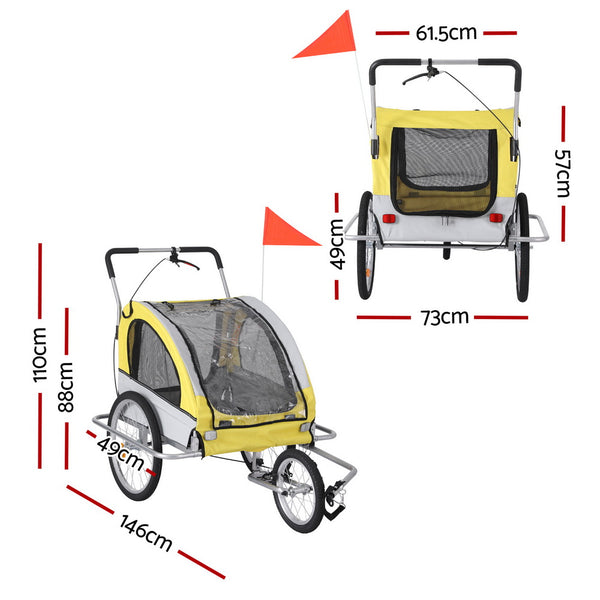 i.Pet Pet Bike Trailer Dog Stroller Pram Bicycle Large Travel Cycling Foldable