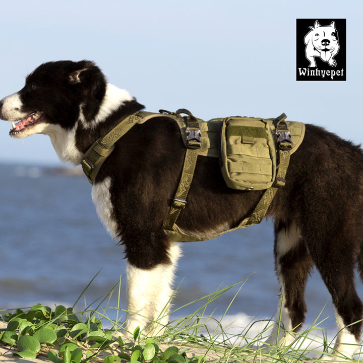 Whinhyepet Military Harness Army Green