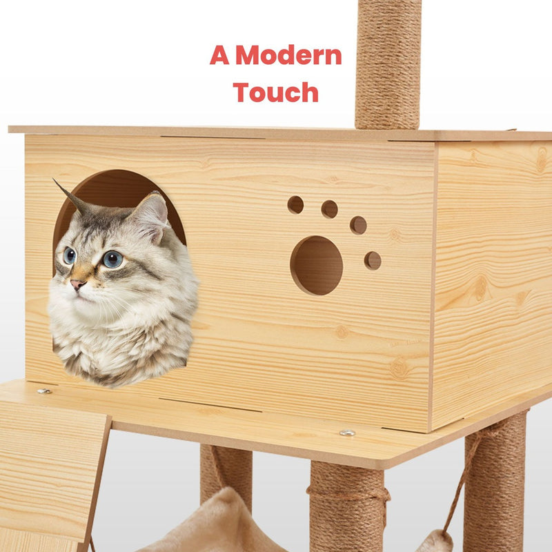 FLOOFI 130cm Wooden Cat Tree