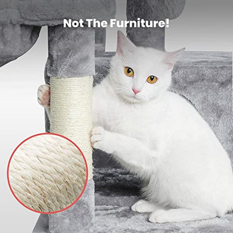 Floofi 104cm Plush Cat Condo Cat Tree Light Grey