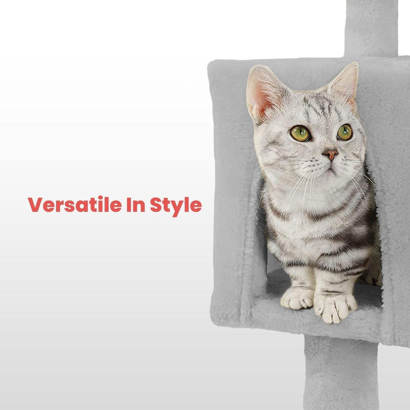 Floofi 170cm Plush Cat Condo Cat Tree Grey