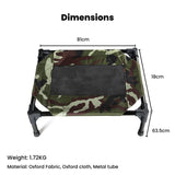 Floofi Elevated Camping Pet Bed (M Army)