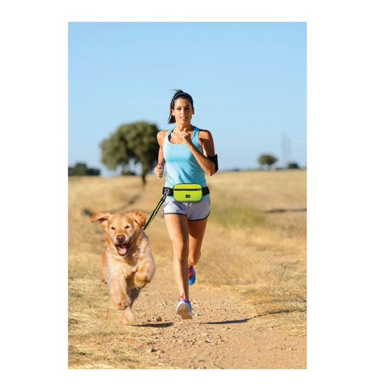 Jogging Dog Bungee Leash - Adjustable Waist Belt Bag + Hands Free Walking Lead