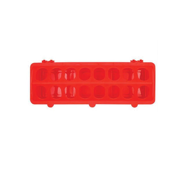 30cm Long Poultry Feeder Feeding Trough Chicken Chick Red Plastic Flip Top Container