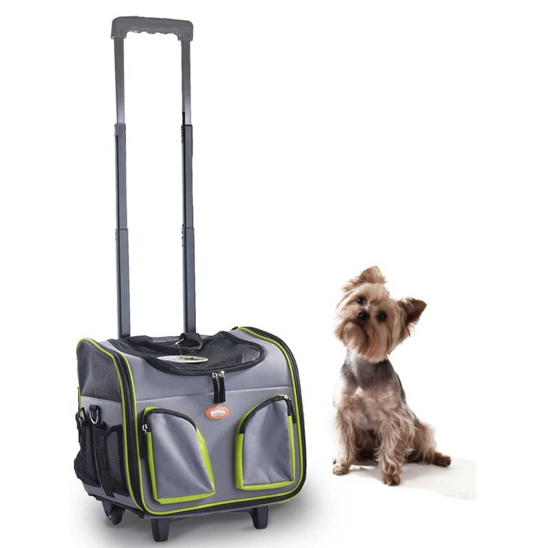 Pet Trolley Dog Cat Puppy Travel Wheeled Cart Portable Foldable Carrier