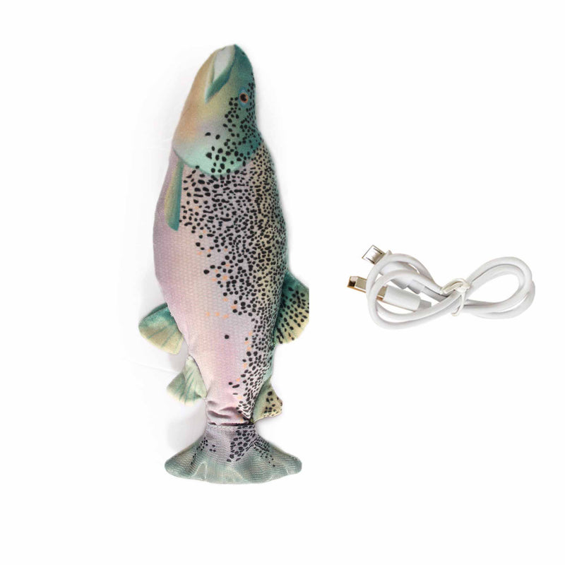 Jittering Cat Toy - Flopping Dancing Fish with Catnip Silvervine Electric USB