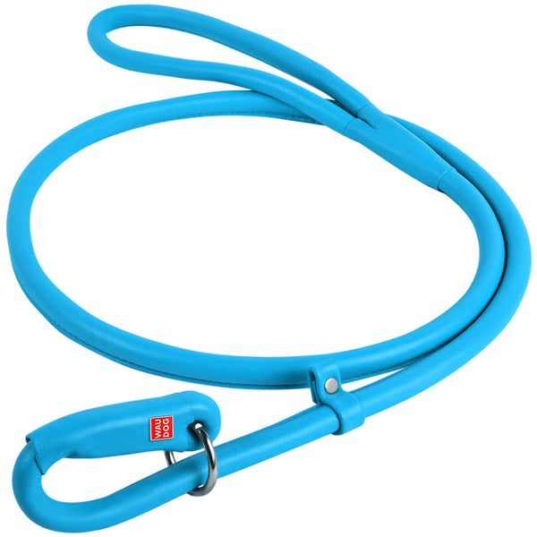 Waudog Leather Round Slip Leash L183CM BLUE