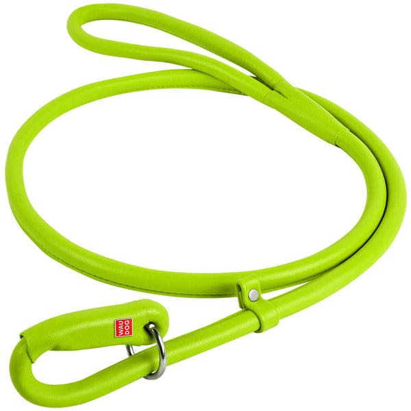 Waudog Leather Round Slip Leash L183CM GREEN