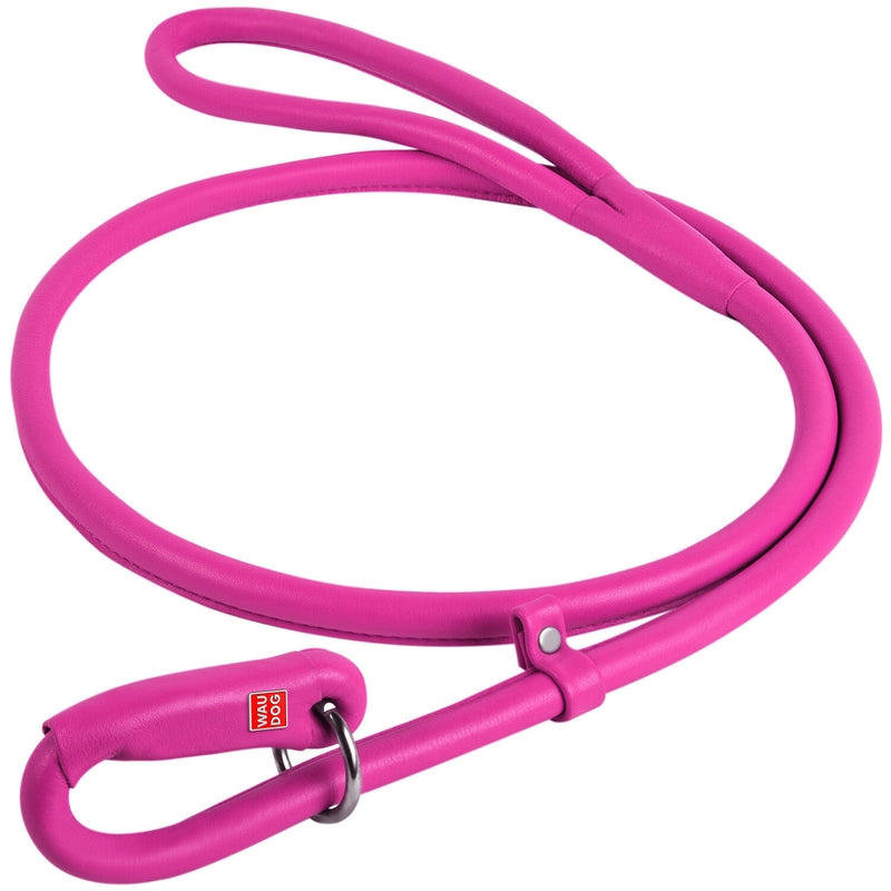 Waudog Leather Round Slip Leash L183CM PINK