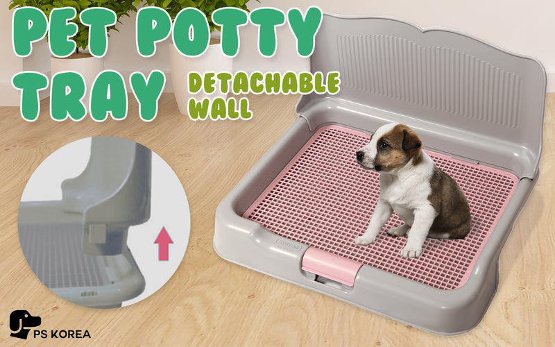 Dog Pet Potty Tray Training Toilet Detachable Wall T2