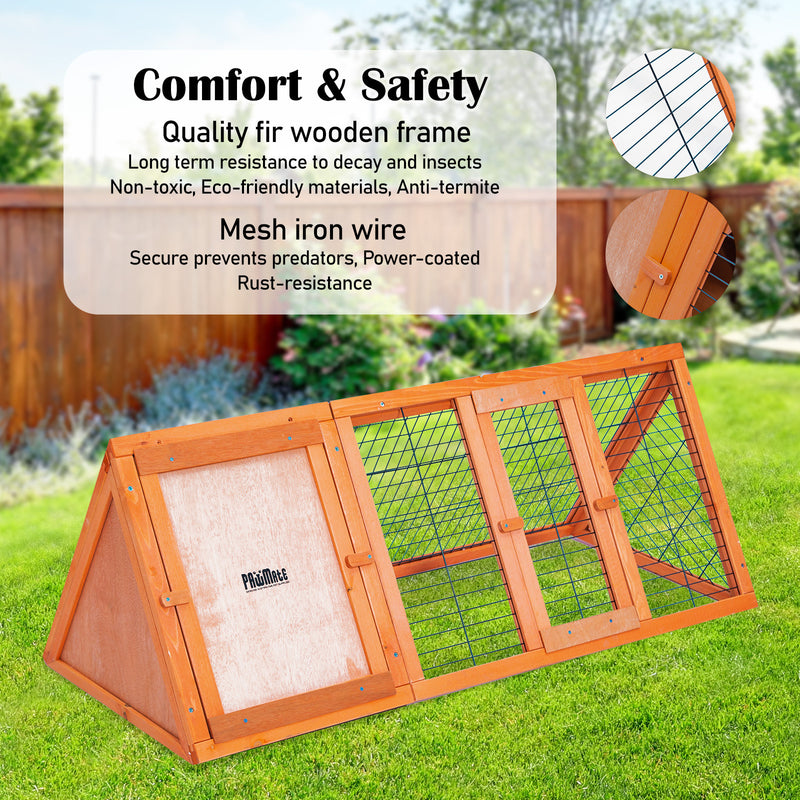 Rabbit Hutch Chicken Coop 118 x 50 x 45cm Triangle Cage Run Ester