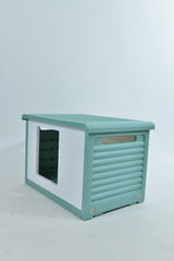 YES4PETS Small Plastic Pet Dog Puppy Cat House Kennel Green