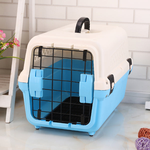 YES4PETS Portable Plastic Dog Cat Pet Pets Carrier Travel Cage With Tray