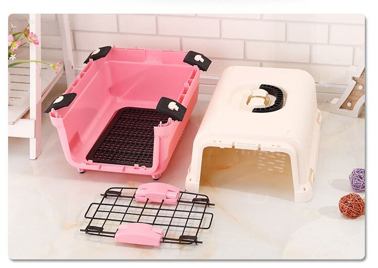 YES4PETS Portable Plastic Dog Cat Pet Pets Carrier Travel Cage With Tray