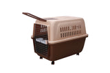 YES4PETS Large Plastic Kennels Pet Carrier Dog Cat Cage Crate With Handle and Wheel