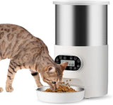 YES4PETS Electric Automatic Pet Dog Cat Rabbit Feeder Stainless Steel Dispenser