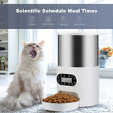 YES4PETS Electric Automatic Pet Dog Cat Rabbit Feeder Stainless Steel Dispenser