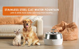 YES4PETS 3L Automatic Electric Pet Water Fountain Dog Cat Stainless Steel Feeder Bowl Dispenser