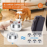 YES4PETS 3L Automatic Electric Pet Water Fountain Dog Cat Stainless Steel Feeder Bowl Dispenser