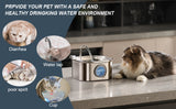 YES4PETS 3.2L Automatic Electric Pet Water Fountain Dog Cat Stainless Steel Feeder Bowl Dispenser