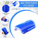 Cat Self Groomer Catnip  Dog Cat Toy Corner Groomer Wall Corner Scratcher Comb Grooming Massage Brush Blue