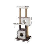 CATIO Deluxe Multi-Function Three-Level Dual Cat Scratching Tree 141cm