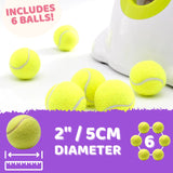 Automatic Ball Launcher Throwing Machine Dog Toys Interactive Tennis Pet 6Balls