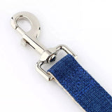 Natural Hemp & Cotton Dog Lead Leash Ink Blue