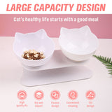 Double Cat Bowl Pet Bowl Stand Dog Elevated Feeder Food Water Raised Lifted