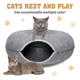 Cat Tunnel Bed Dark Grey Felt Pet Puppy Nest Cave Toy