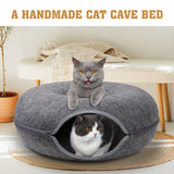 Cat Tunnel Bed Dark Grey Felt Pet Puppy Nest Cave Toy