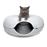 Cat Tunnel Bed Dark Grey Felt Pet Puppy Nest Cave Toy