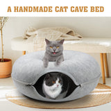 Cat Tunnel Bed Dark Grey Felt Pet Puppy Nest Cave Toy