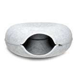 Cat Tunnel Bed Dark Grey Felt Pet Puppy Nest Cave Toy